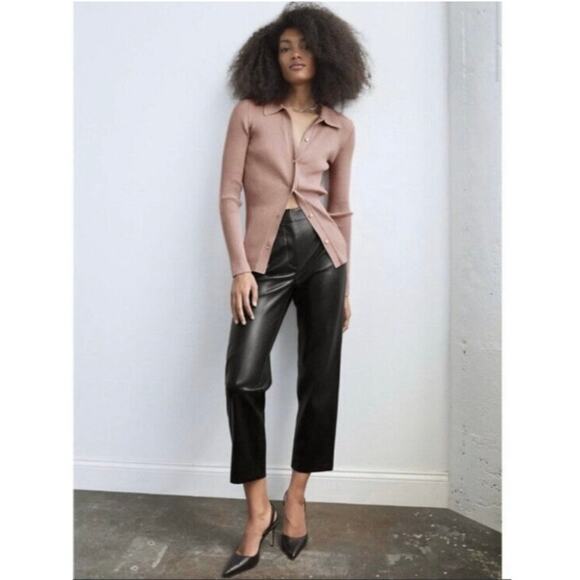 Babaton Pants - BABATON | Command Cropped Faux Leather Pants | 2